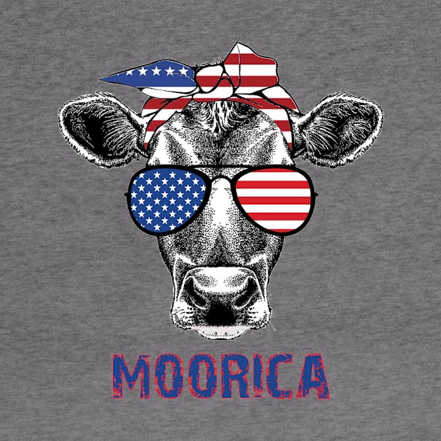 Patriotic Cow with Bandana by CoApparel